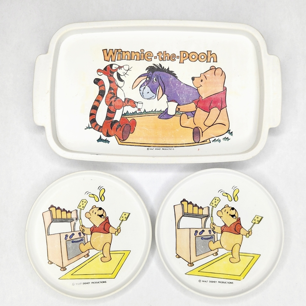Vintage Winnie The Pooh Toy Dishes Walt Disney Productions Eeyore Tigger